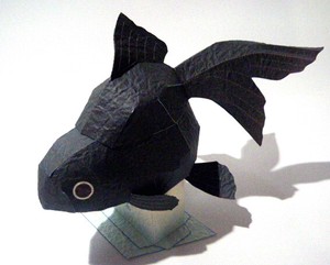 51　金魚黒　ペーパークラフト型紙