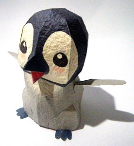 58　ペンギン（デフォルメ）ぱっちり　ペーパークラフト型紙