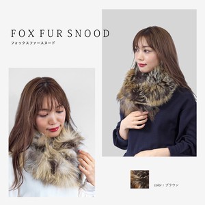 Golden Land Fox Snood Stole Mix Color Fur Real Fur Gold
