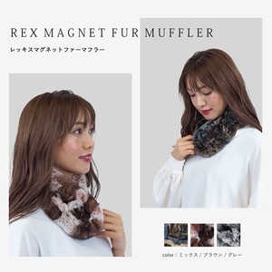 Both Sides Rex Rabbit Magnet Scarf 3 Colors Fur Real Fur