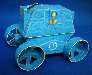 99　無人小型探査車青　ペーパークラフト型紙