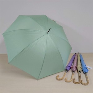 レディース雨傘　シャンブレー　竹手元ジャンプ　日本製