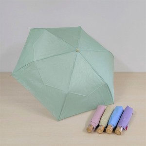 レディース雨傘　シャンブレー　竹手元ミニ傘　日本製