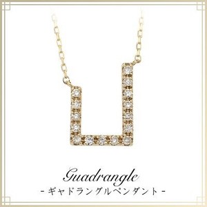 【 K10YG・PG・WG】 K10 ホワイトダイヤ ギャドラングルペンダント
