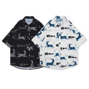 Button Shirt Animals Animal Print Short-Sleeve