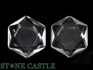 【天然石 置き石】六芒星 水晶(人工結晶) 30mm (2個セット) ★特価★ 【天然石 パワーストーン】