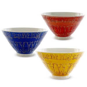 Hasami ware Rice Bowl Meal Good Friends 3-pcs Made in Japan