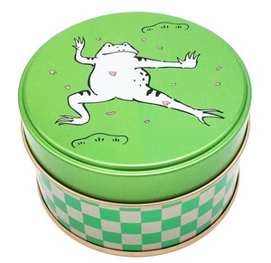 【国産原料】絢爛茶缶　緑カエル　ブレンド茶、ギフト、おしゃれ缶
