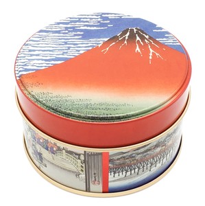 【国産原料】絢爛茶缶　赤富士　　ブレンド茶　和柄、ギフト、おしゃれ缶