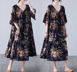 Casual Dress Long Skirt Floral Pattern Summer Casual
