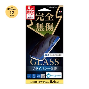 日本製 made in japan iP12 mini 1度強化ガラス【覗き見防止左右】(5.4インチ) i34AGLMB