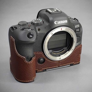 LIM'S Canon EOS R6 専用 イタリアンレザー カメラケース Brown CN-EOSR6BR キヤノン 本革 牛革 カメラ用品