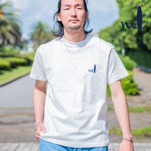 【波達､NAMITATSU】オーガニックコットン 刺繍 Tシャツ