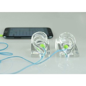 耳模型 イヤホン販売等にご利用頂けます 合成樹脂製 透明 両耳セット I-EM-W02