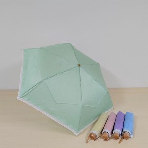 レディース雨傘　シャンブレー　ヒートカット　藤巻手元ミニ傘　日本製