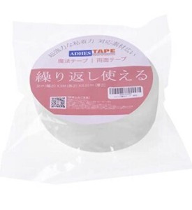 ADHES 魔法のテープ 超強力 繰り返し使える のり残らず  透明 3cm(幅)×3m（長さ）×0.1cm（テープ厚さ）