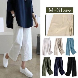 Full-Length Pant Bottoms Cotton Linen Casual Ladies' M 9/10 length Autumn/Winter