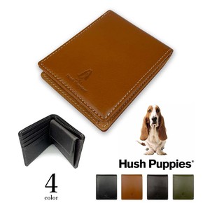 4色　Hush Puppies ハッシュパピー リアルレザー バイカラー 二つ折り財布 ウォレット(hp0606)「2022新作」