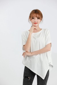 T-shirt Plain Color T-Shirt Casual Ladies' Short-Sleeve Simple