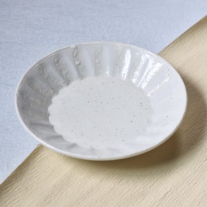 しのぎ型　白粉引　パスタ深皿【美濃焼　カレー皿　深皿　プレート　plate　盛皿　和食器】ヤマ吾陶器