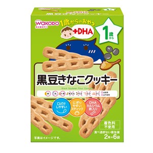 Asahi Group Foods Snack for 1 year old and up + DHA Black soybean kinako cookie