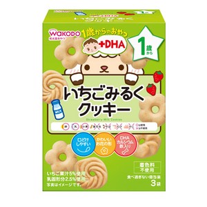 Asahi Group Foods Snack for 1 year old and up + DHA Strawberry Milk Cookie