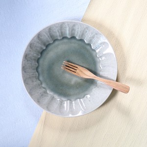 しのぎ型　湧水　8.0皿【美濃焼　パスタ皿　大皿　plate　盛皿　日本製　和食器】ヤマ吾陶器
