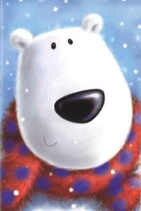 Greeting Card Mini Christmas Message Card Polar Bears