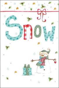 Greeting Card Mini Christmas Snowman Message Card