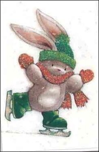 MIN CARD Christmas Rabbit Skate Message Card