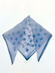 丝巾 花卉图案 涤纶 日本制造
