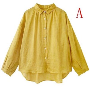 Button Shirt/Blouse Lantern Sleeve Autumn/Winter