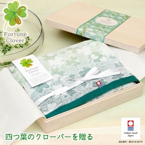 IMABARI TOWEL Four Leaves Clover Towel Gift Sets Made in Japan Wooden Box