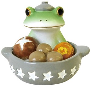 コポー　お鍋の中からカエル 蛙 かえる  置物 マスコットオーナメント copeau