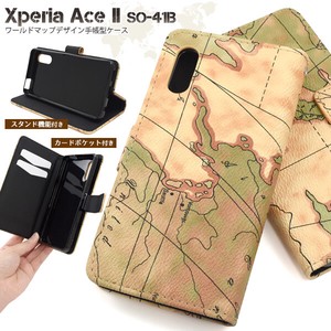 Smartphone Case Xperia SO Map Design Notebook Type Case