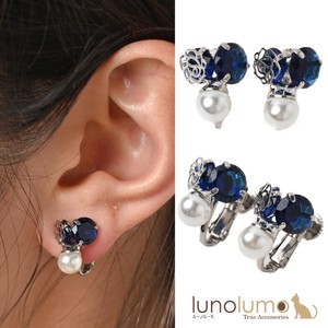 Clip-On Earrings Pearl Earrings Flower Sparkle Ladies'