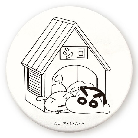 2月下旬入荷予定 クレヨンしんちゃん ぬりえ缶バッジ 大 シロの小屋の商品ページ 卸 仕入れサイト スーパーデリバリー