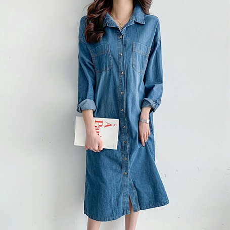 denim long sleeves outfit