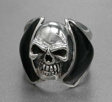 onyx skull ring