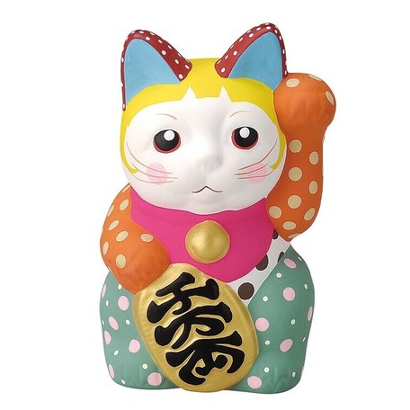 在庫あるだけ 特価商品 職人の手書きです 招き猫 貯金箱 インバウンド ドット柄招き猫6号の商品ページ 卸 仕入れサイト スーパーデリバリー