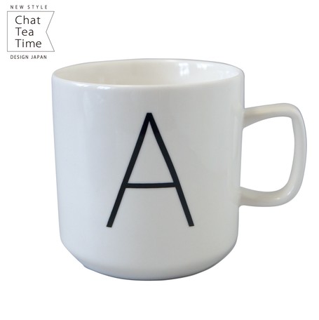 Chat Tea Time Mug Initial Alphabet Import Japanese Products At Wholesale Prices Super Delivery