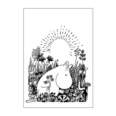 ムーミン 北欧 ぬり絵ポストカード 花を摘むムーミンの商品ページ 卸 仕入れサイト スーパーデリバリー