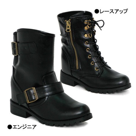 black heeled work boots