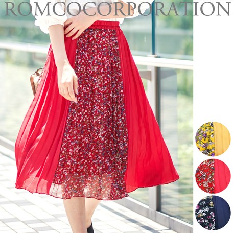 RED VALENTINO★素敵 Pleated llic floral-print mini skirt RED Valentino Floral Print Pleated Skirt With Two Inset