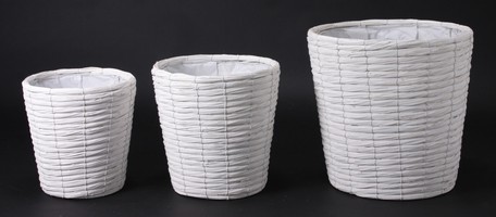 観葉植物に バスケットで付加価値アップ 白塗結束経木プレーン深鉢カバーの商品ページ 卸 仕入れサイト スーパーデリバリー