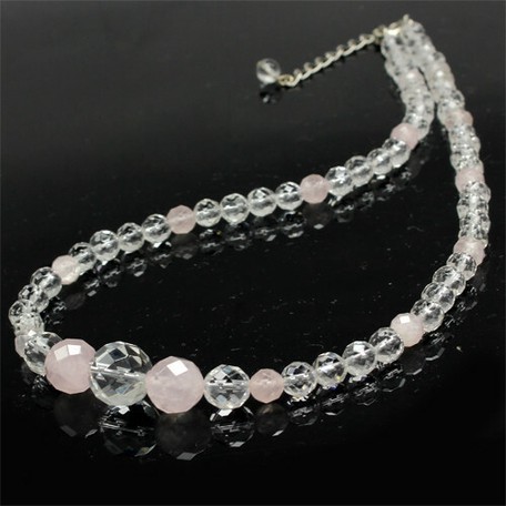 rose quartz crystal necklace