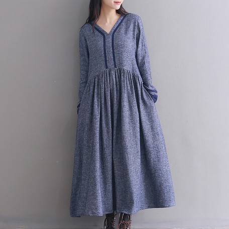 2018 A W V Neck Design Long One Piece Dress Import Japanese Products At Wholesale Prices Super Delivery