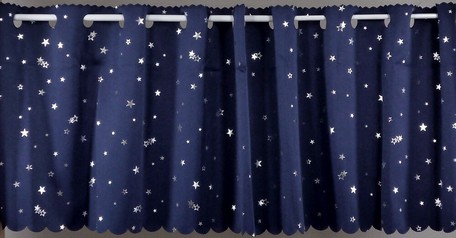 Cafe Curtain Print Star Pattern Navy Export Japanese Products To