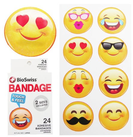 絵文字絆創膏 Bandage バンデージ Emoji スマイル Smile アメリカン雑貨 救急用品の商品ページ 卸 仕入れサイト スーパーデリバリー