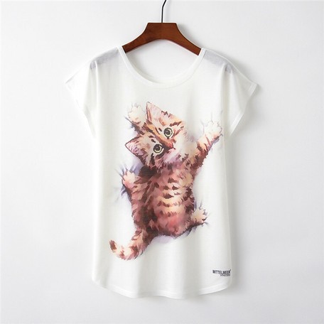 cat print t shirt